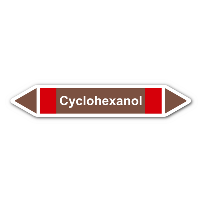 Rohrleitungskennzeichnung „Cyclohexanol“, ohne Piktogramme