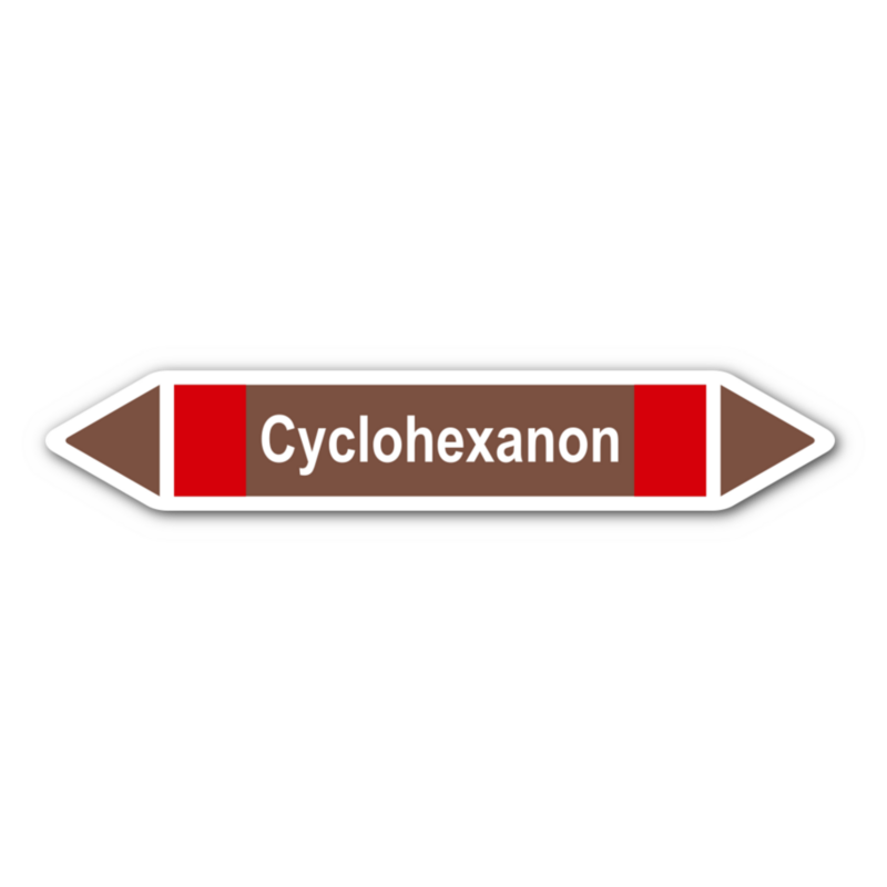 Rohrleitungskennzeichnung „Cyclohexanon“, ohne Piktogramme