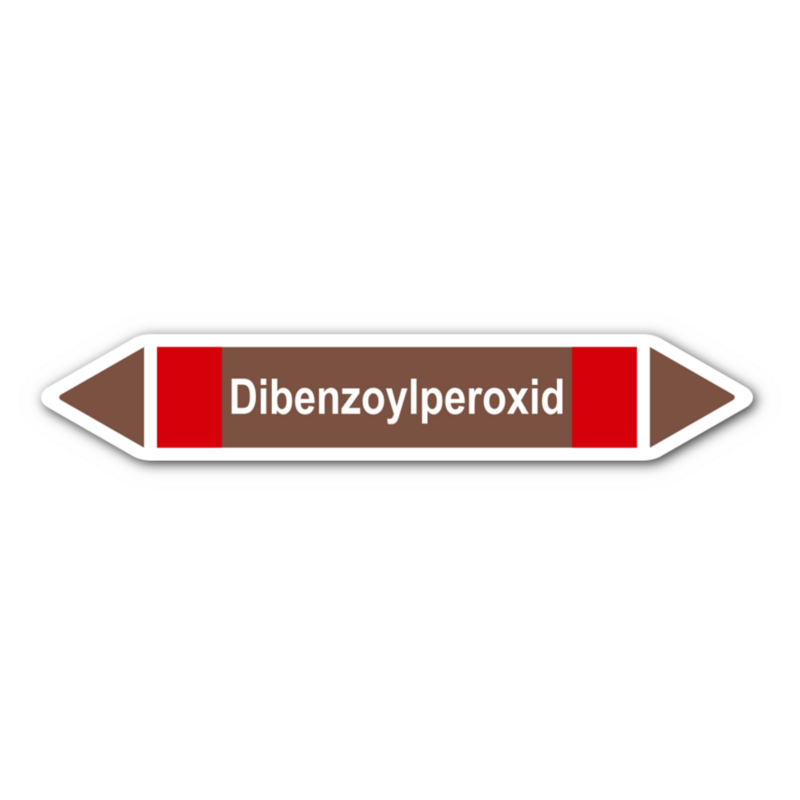 Rohrleitungskennzeichnung „Dibenzoylperoxid“, ohne Piktogramme