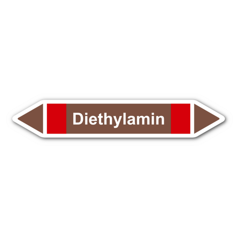 Rohrleitungskennzeichnung „Diethylamin“, ohne Piktogramme