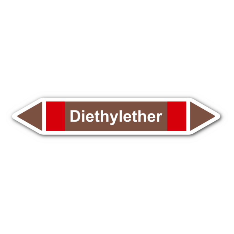 Rohrleitungskennzeichnung „Diethylether“, ohne Piktogramme