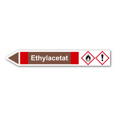 Rohrleitungskennzeichnung „Ethylacetat“