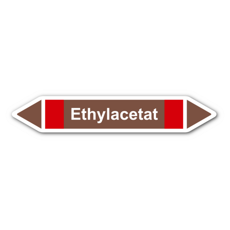 Rohrleitungskennzeichnung „Ethylacetat“, ohne Piktogramme