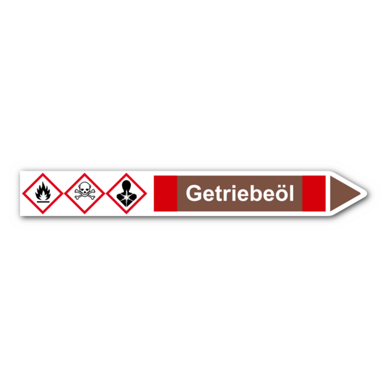 Rohrleitungskennzeichnung „Getriebeöl“