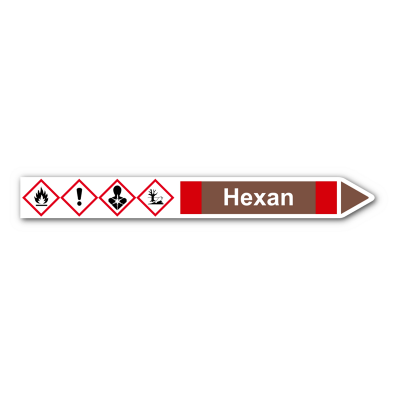 Rohrleitungskennzeichnung „Hexan“