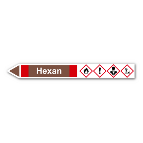 Rohrleitungskennzeichnung „Hexan“
