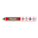 Rohrleitungskennzeichnung „Hexan“