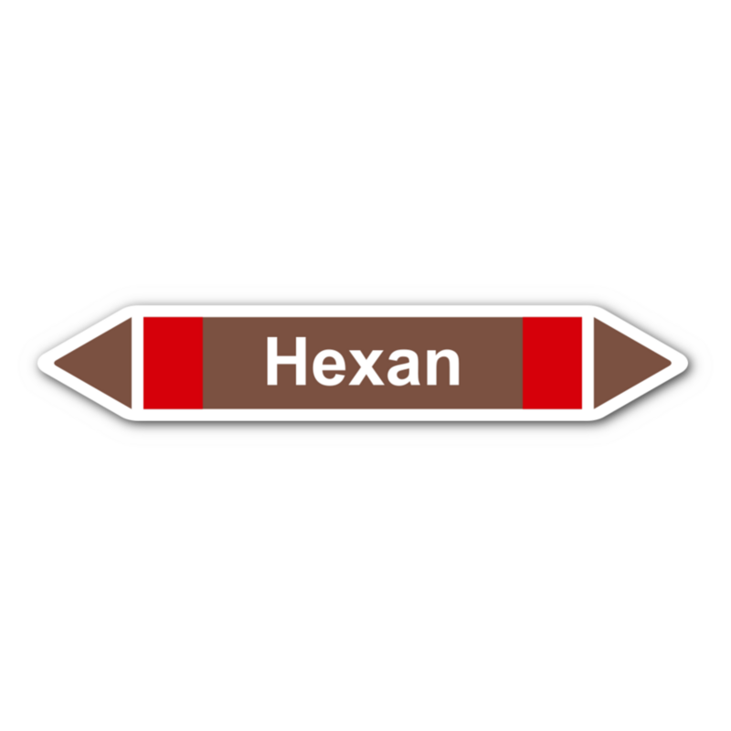 Rohrleitungskennzeichnung „Hexan“, ohne Piktogramme