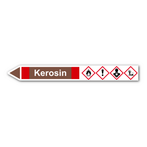 Rohrleitungskennzeichnung „Kerosin“