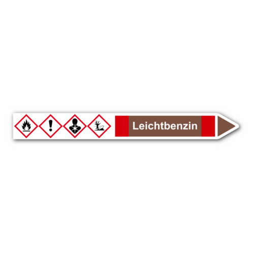 Rohrleitungskennzeichnung „Leichtbenzin“