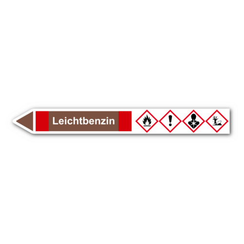 Rohrleitungskennzeichnung „Leichtbenzin“