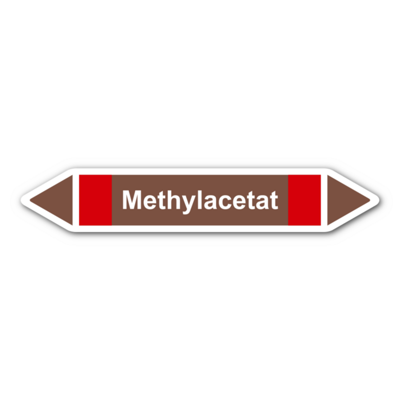 Rohrleitungskennzeichnung „Methylacetat“, ohne Piktogramme