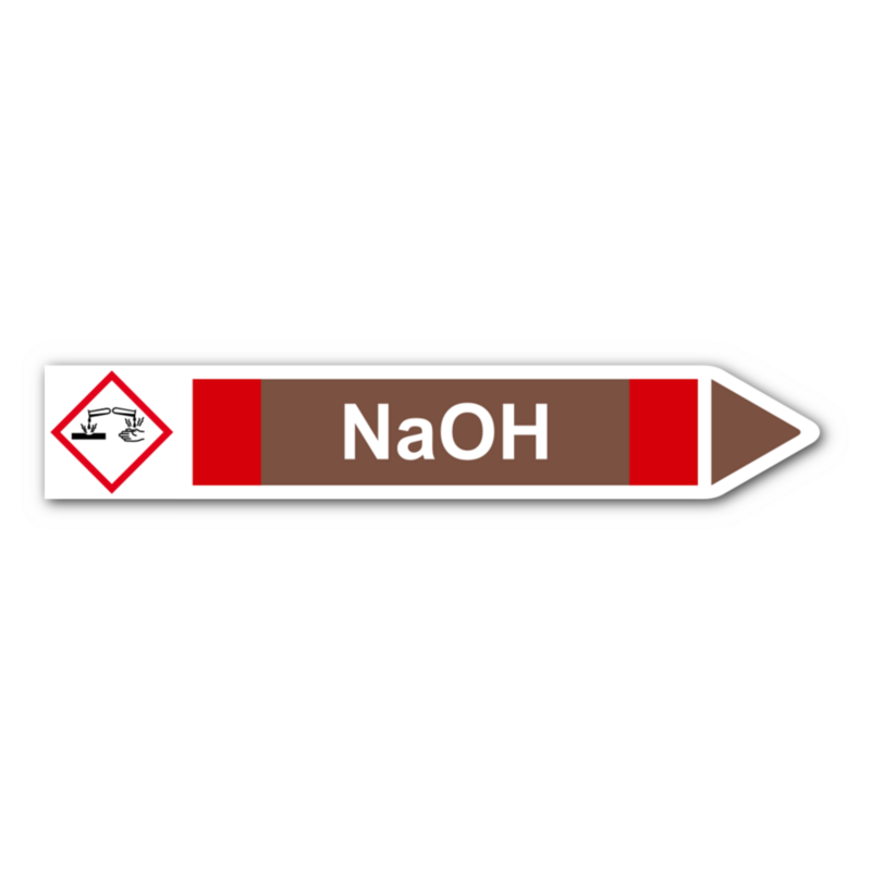 Rohrleitungskennzeichnung „NaOH“