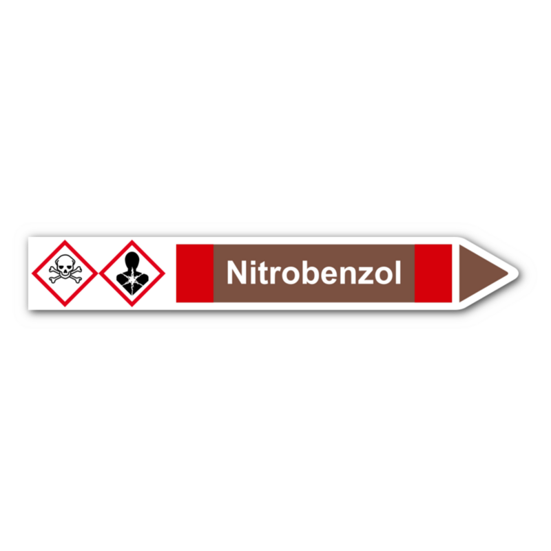 Rohrleitungskennzeichnung „Nitrobenzol“