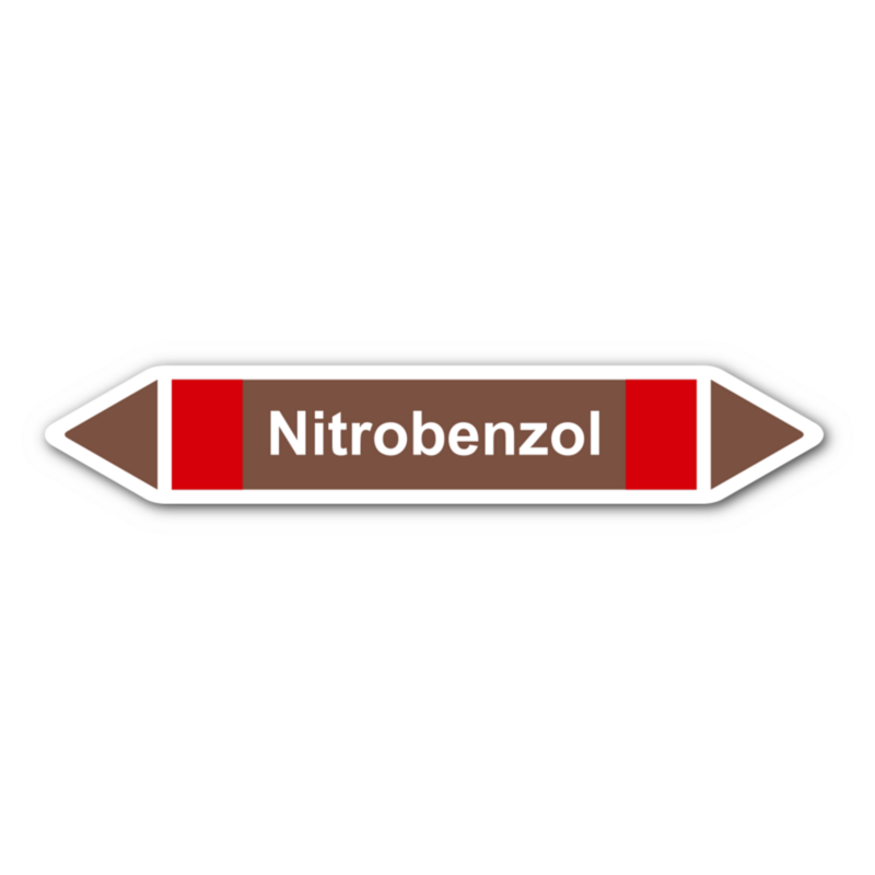 Rohrleitungskennzeichnung „Nitrobenzol“, ohne Piktogramme