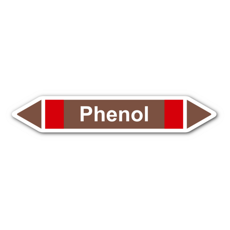 Rohrleitungskennzeichnung „Phenol“, ohne Piktogramme