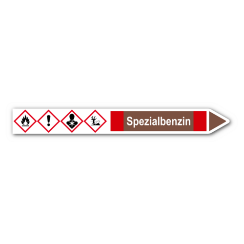 Rohrleitungskennzeichnung „Spezialbenzin“