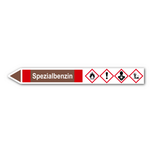 Rohrleitungskennzeichnung „Spezialbenzin“