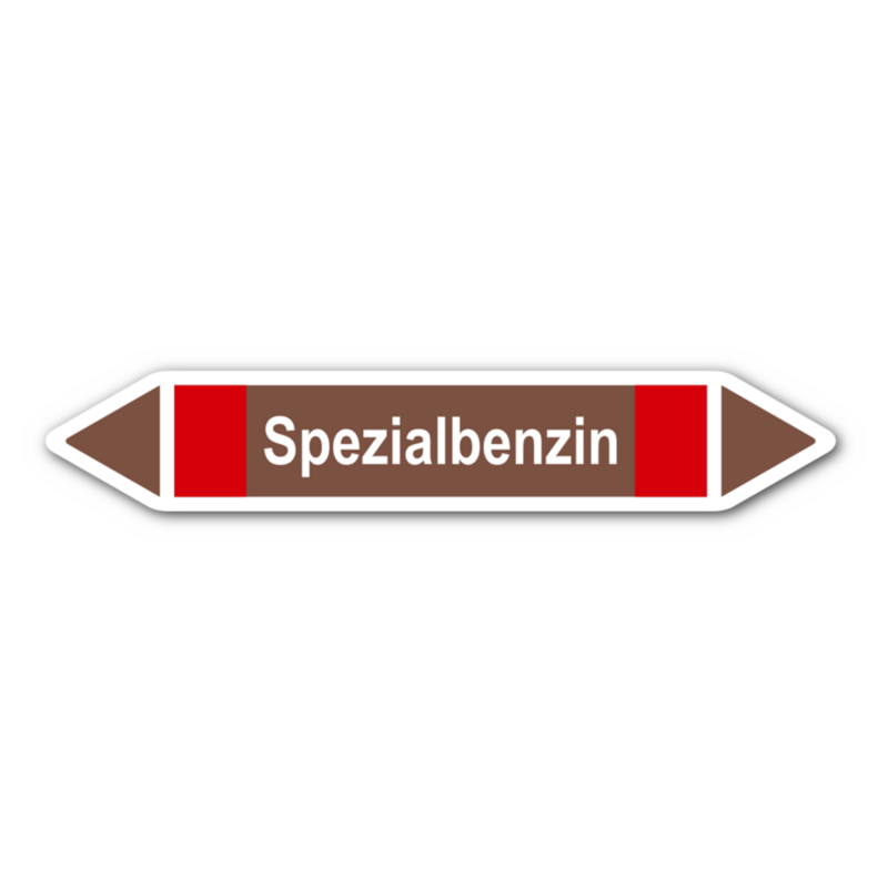 Rohrleitungskennzeichnung „Spezialbenzin“, ohne Piktogramme