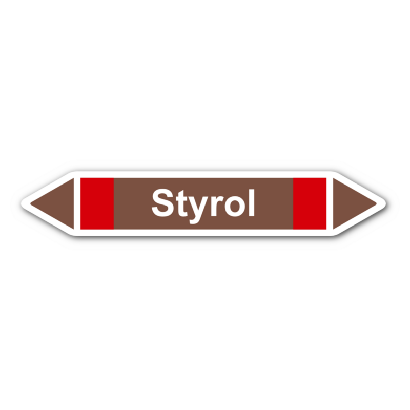 Rohrleitungskennzeichnung „Styrol“, ohne Piktogramme