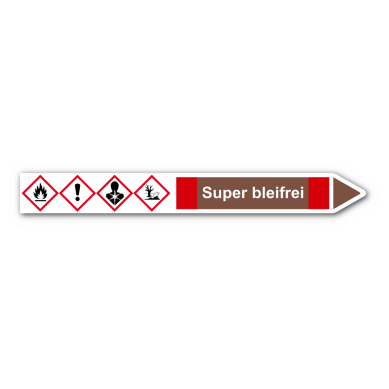 Rohrleitungskennzeichnung „Super bleifrei“