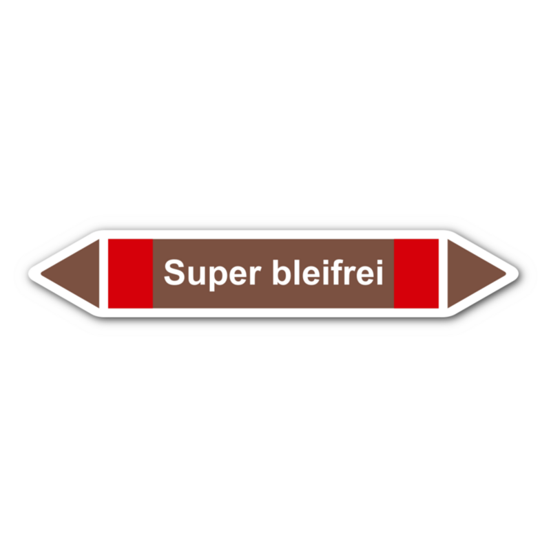 Rohrleitungskennzeichnung „Super bleifrei“, ohne Piktogramme