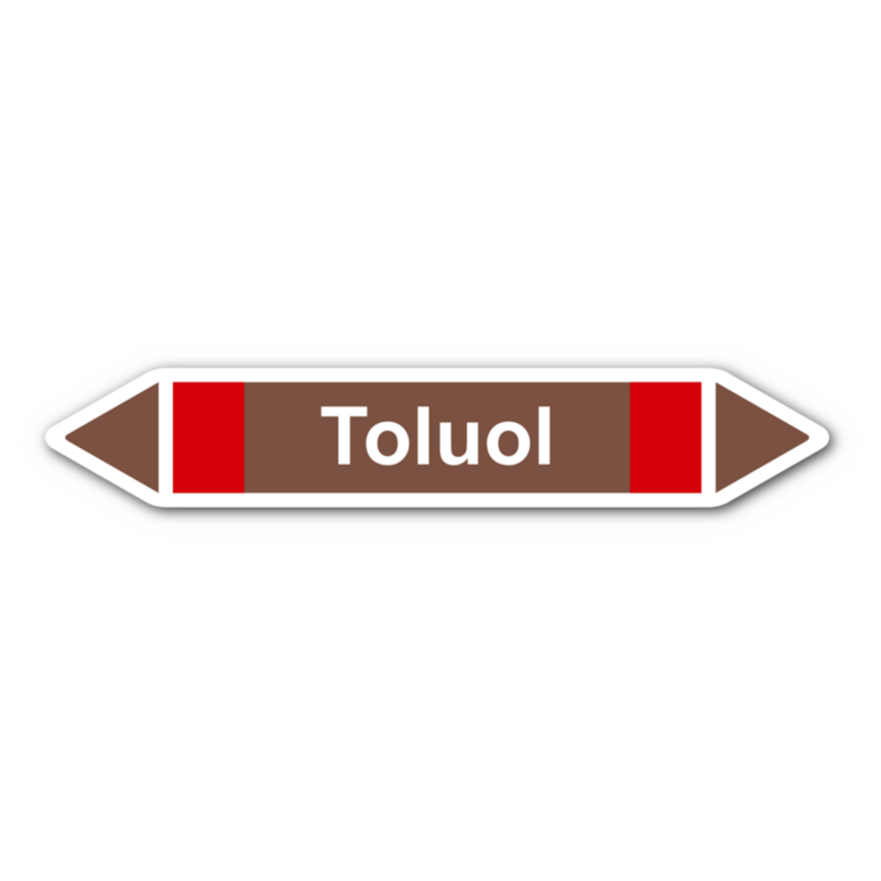 Rohrleitungskennzeichnung „Toluol“, ohne Piktogramme