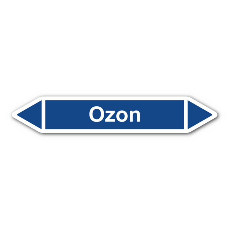 Rohrleitungskennzeichnung „Ozon“, ohne Piktogramme