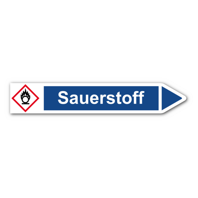 Rohrleitungskennzeichnung „Sauerstoff“