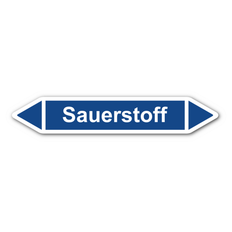 Rohrleitungskennzeichnung „Sauerstoff“, ohne Piktogramme