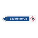 Rohrleitungskennzeichnung „Sauerstoff O2“