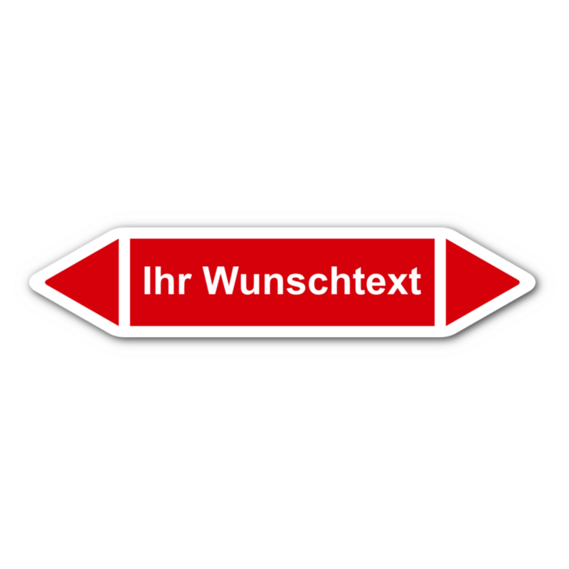 Rohrleitungskennzeichnung „Wunschtext“