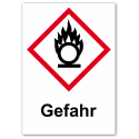 GHS Etikett „Flamme über einem Kreis“ GHS03