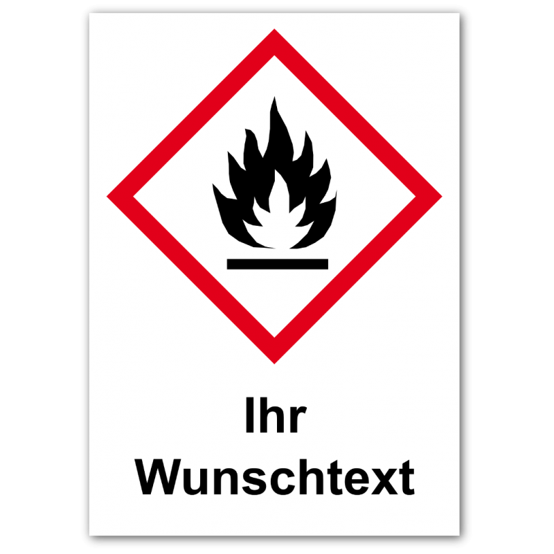 GHS Etikett Wunschtext „Flamme“ GHS02