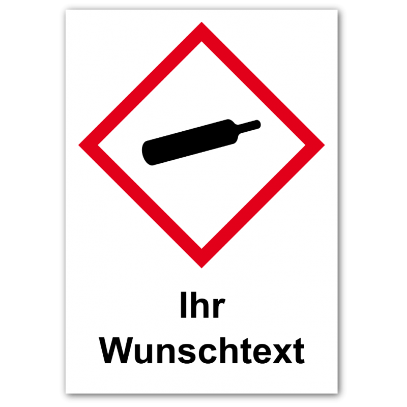 GHS Etikett Wunschtext „Gasflasche“ GHS04
