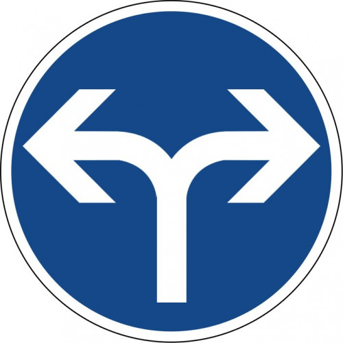Vorgeschriebene Fahrtrichtung links oder rechts - StVO-214-30