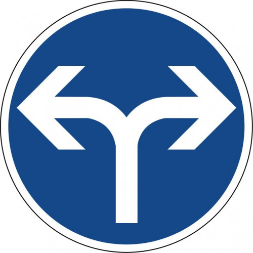 Vorgeschriebene Fahrtrichtung links oder rechts - StVO-214-30