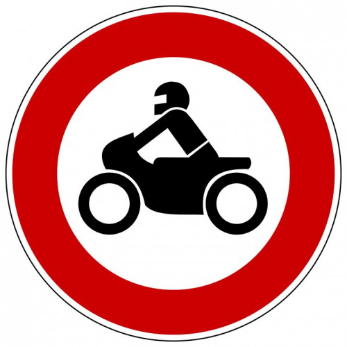 Verbot für Krafträder, auch mit Beiwagen, Kleinkrafträder und Mofas - StVO-255