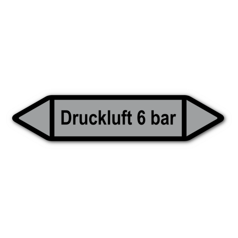 Rohrleitungskennzeichnung „Druckluft 6 bar“