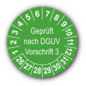 Geprüft nach DGUV Vorschrift 3, grün