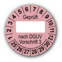 Geprüft … nach DGUV Vorschrift 3, rosa (zum Selbstbeschriften)
