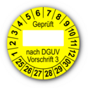 Geprüft … nach DGUV Vorschrift 3, gelb (zum Selbstbeschriften)