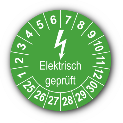 Elektrisch geprüft, grün