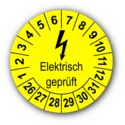 Elektrisch geprüft, gelb