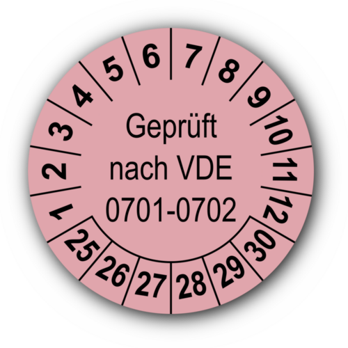 Geprüft nach VDE 0701-0702, rosa