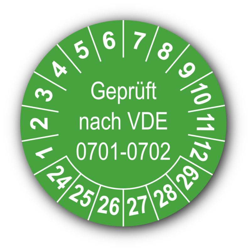 Geprüft nach VDE 0701-0702, grün