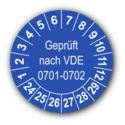 Geprüft nach VDE 0701-0702, blau