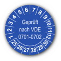 Geprüft nach VDE 0701-0702, blau