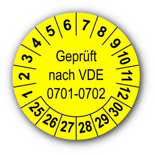 Geprüft nach VDE 0701-0702, gelb