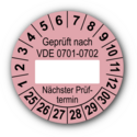 Geprüft nach VDE 0701-0702 … Nächster Prüftermin, rosa (zum Selbstbeschriften)